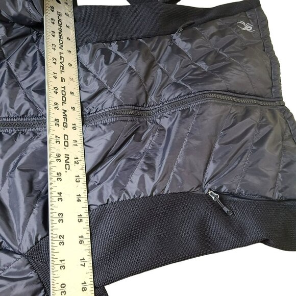 SPYDER Womens MED Full Zip Insulated Hooded Hybrid Quilted Puffer Jacket Black - Picture 9 of 11